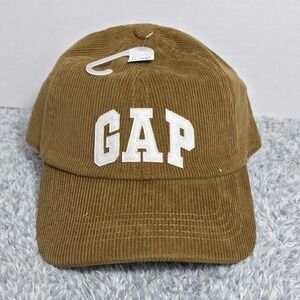Gap Logo Corduroy Adjustable Strapback Hat Cap Brown One Size Fits All Mens New